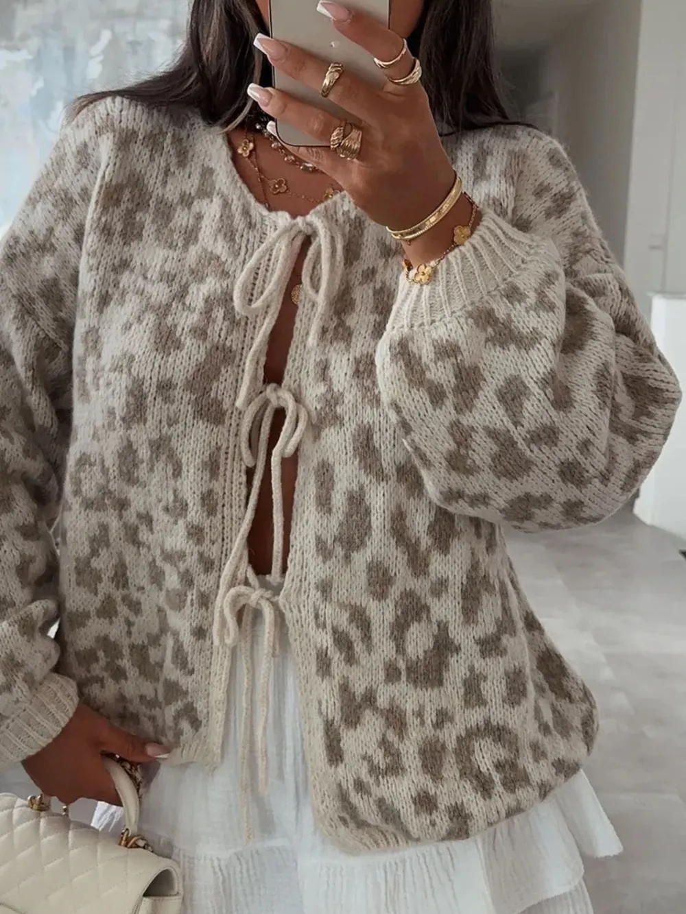 Leopard Tie Front Cardigan, image 30