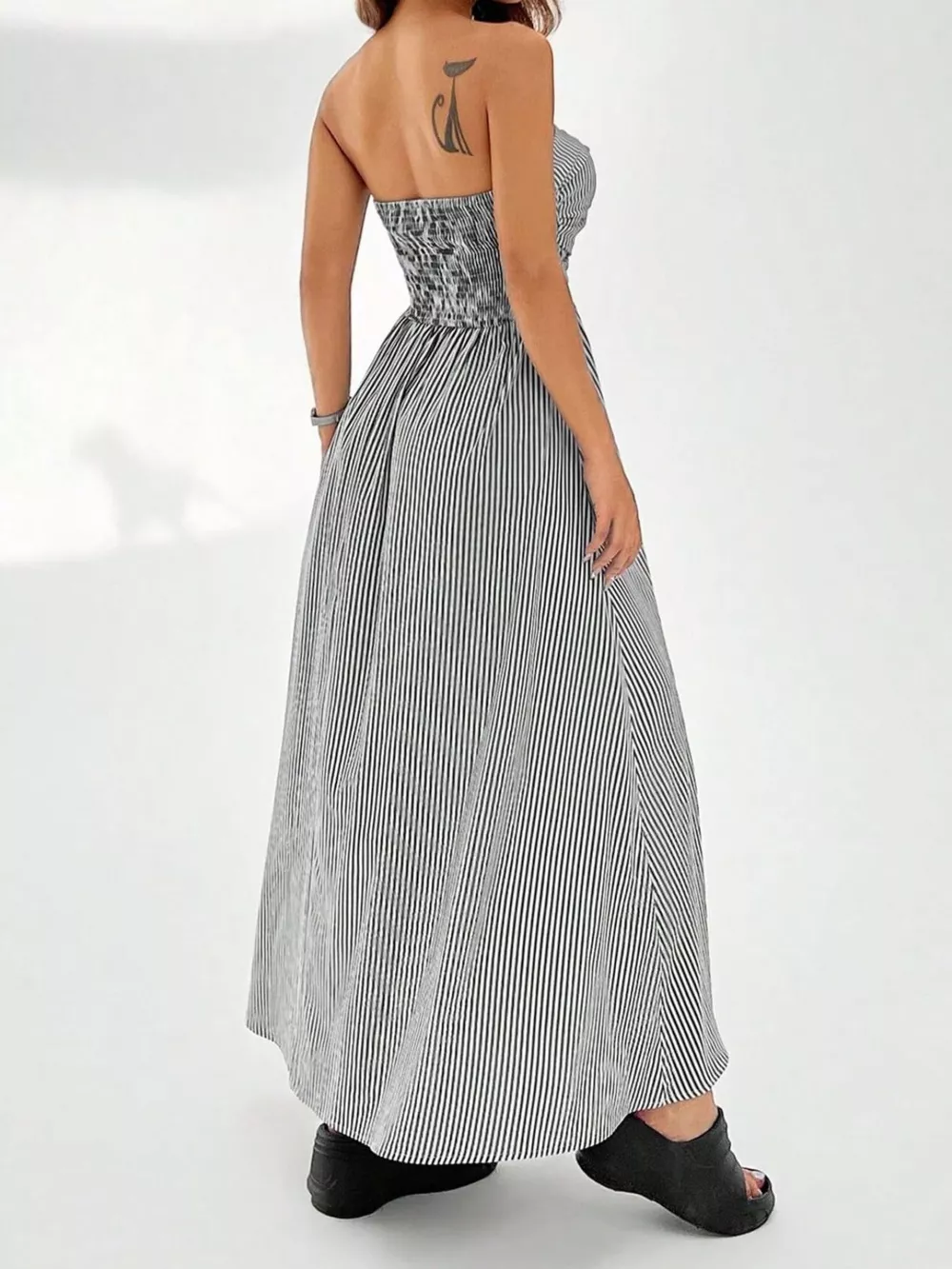 Striped Strapless Casual Maxi Dress, image 12