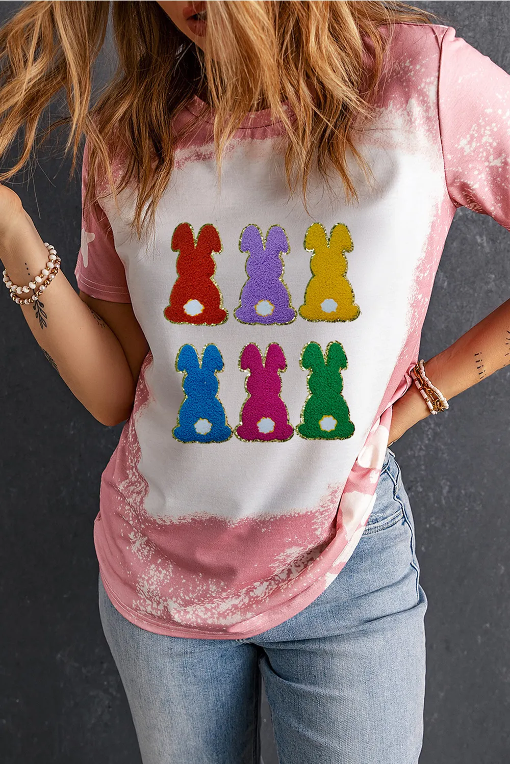 Rabbit Round Neck Short Sleeve T-Shirt, image 4