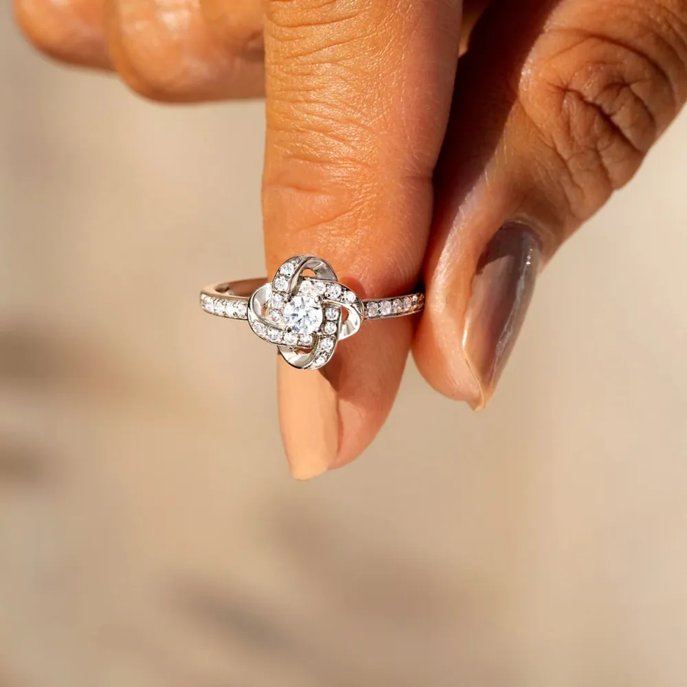 925 Sterling Silver Inlaid Zircon Ring, image 3