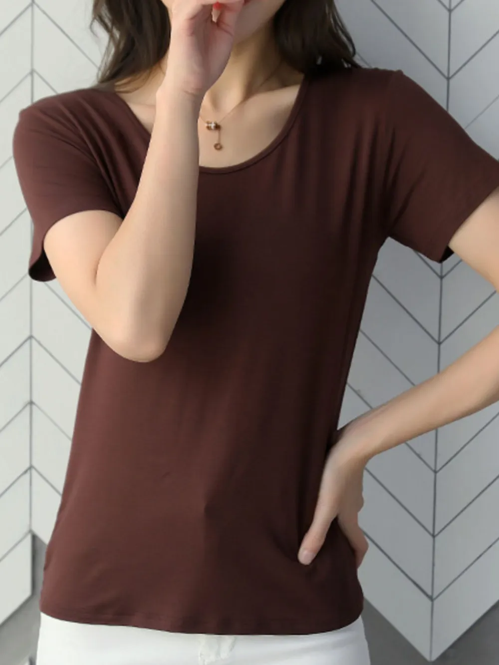 Round Neck Short Sleeve T-Shirt, image 7