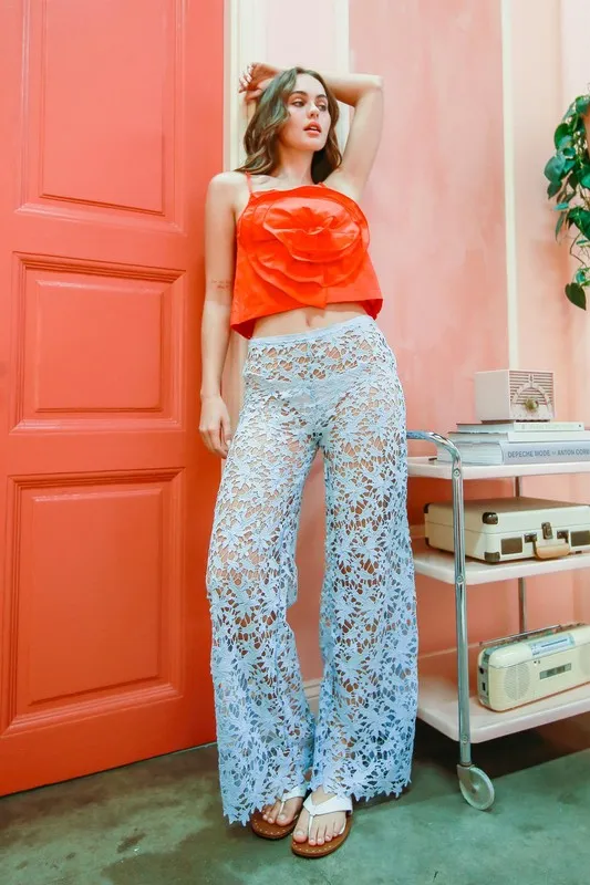 Flower Front Square Neck Cropped Cami, image 3