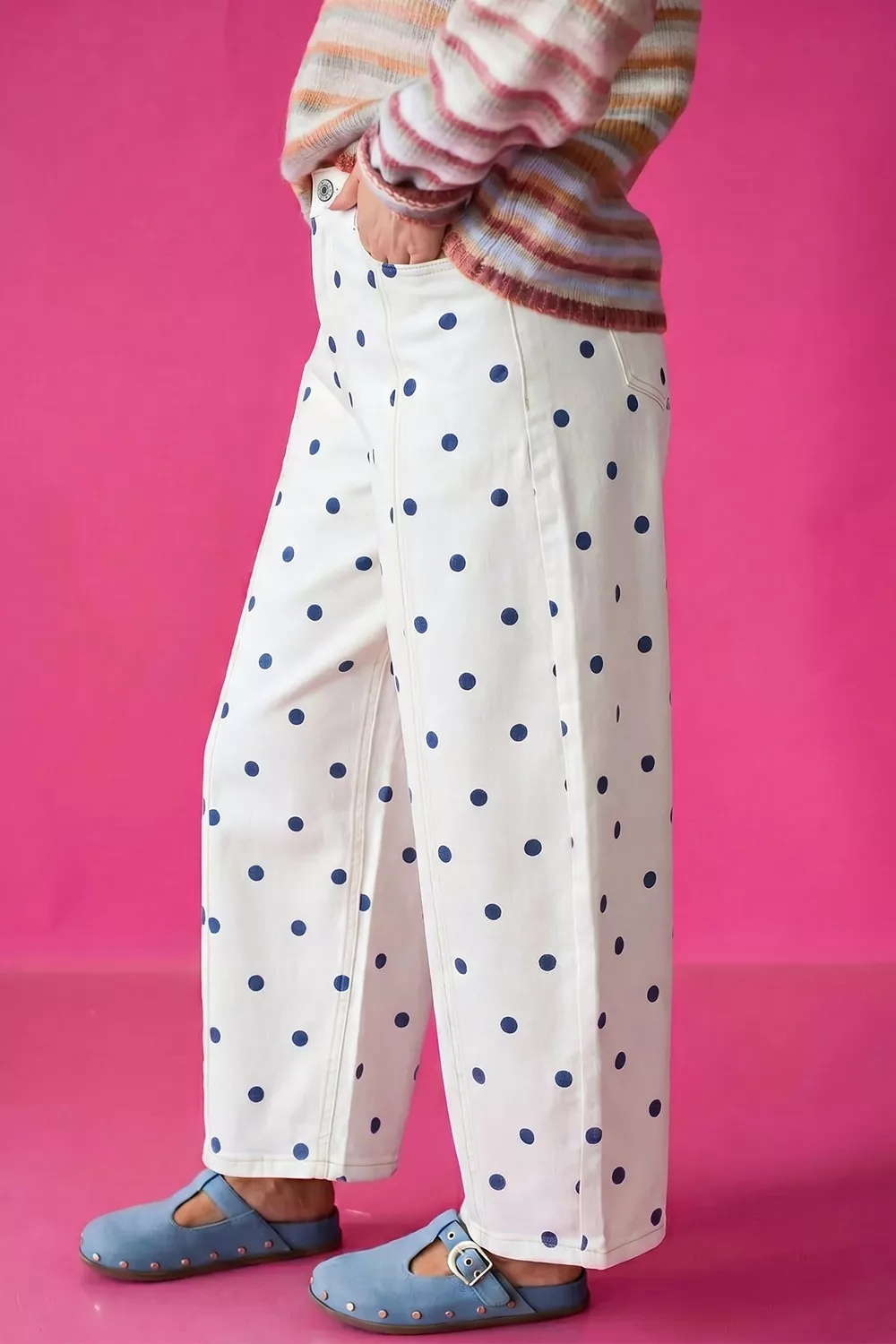 Polka Dot Wide-Leg Jeans, image 5
