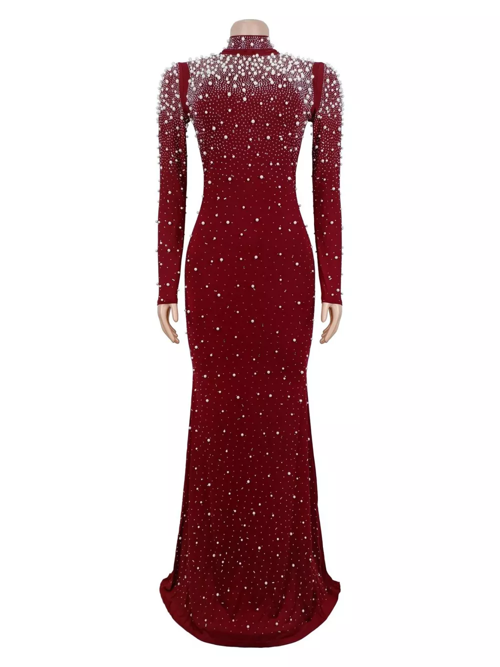 Rhinestone Long Sleeve Mermaid Maxi Dress, image 9