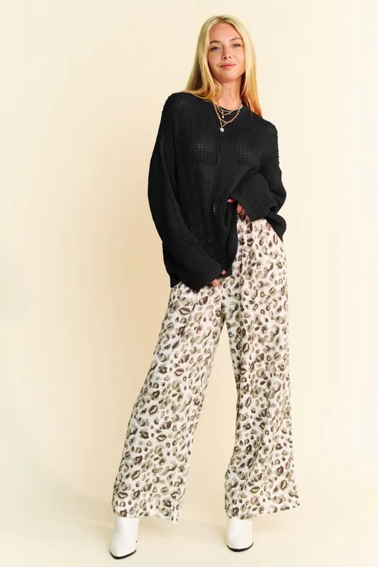 Star Front Crochet Drop Shoulder Knit Top, image 6
