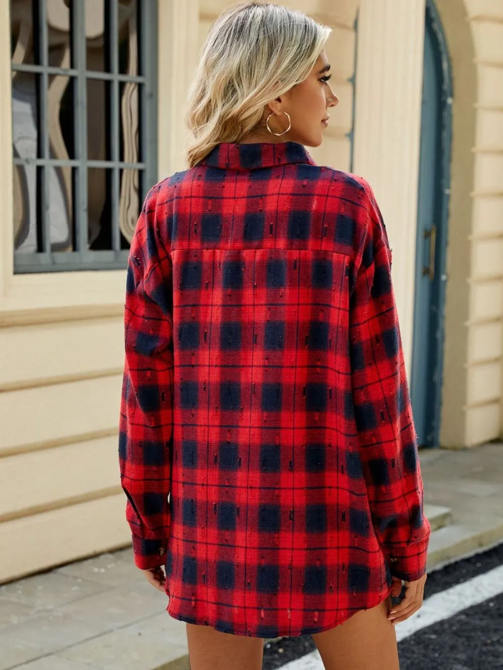 Plaid Button Up Long Sleeve Shirt, image 11