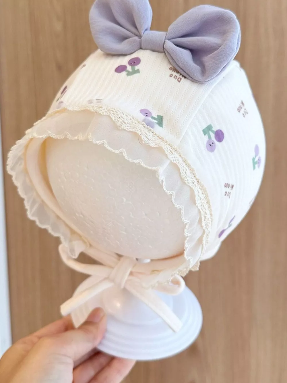 Children's Lace Detail Cute Bowknot Hat, image 11