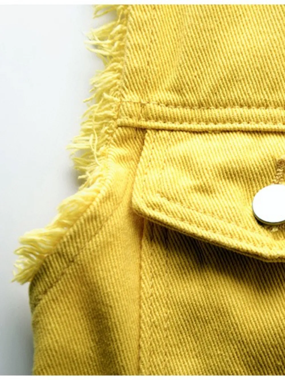 Full Size Button Down Raw Hem Sleeveless Denim Jacket Plus Size, image 17
