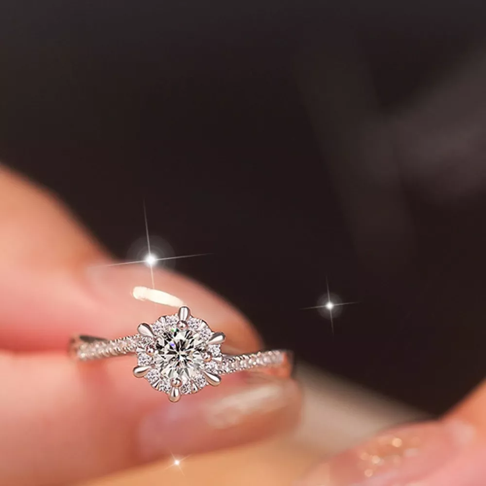 2 Piece Moissanite 925 Sterling Silver Ring, image 4