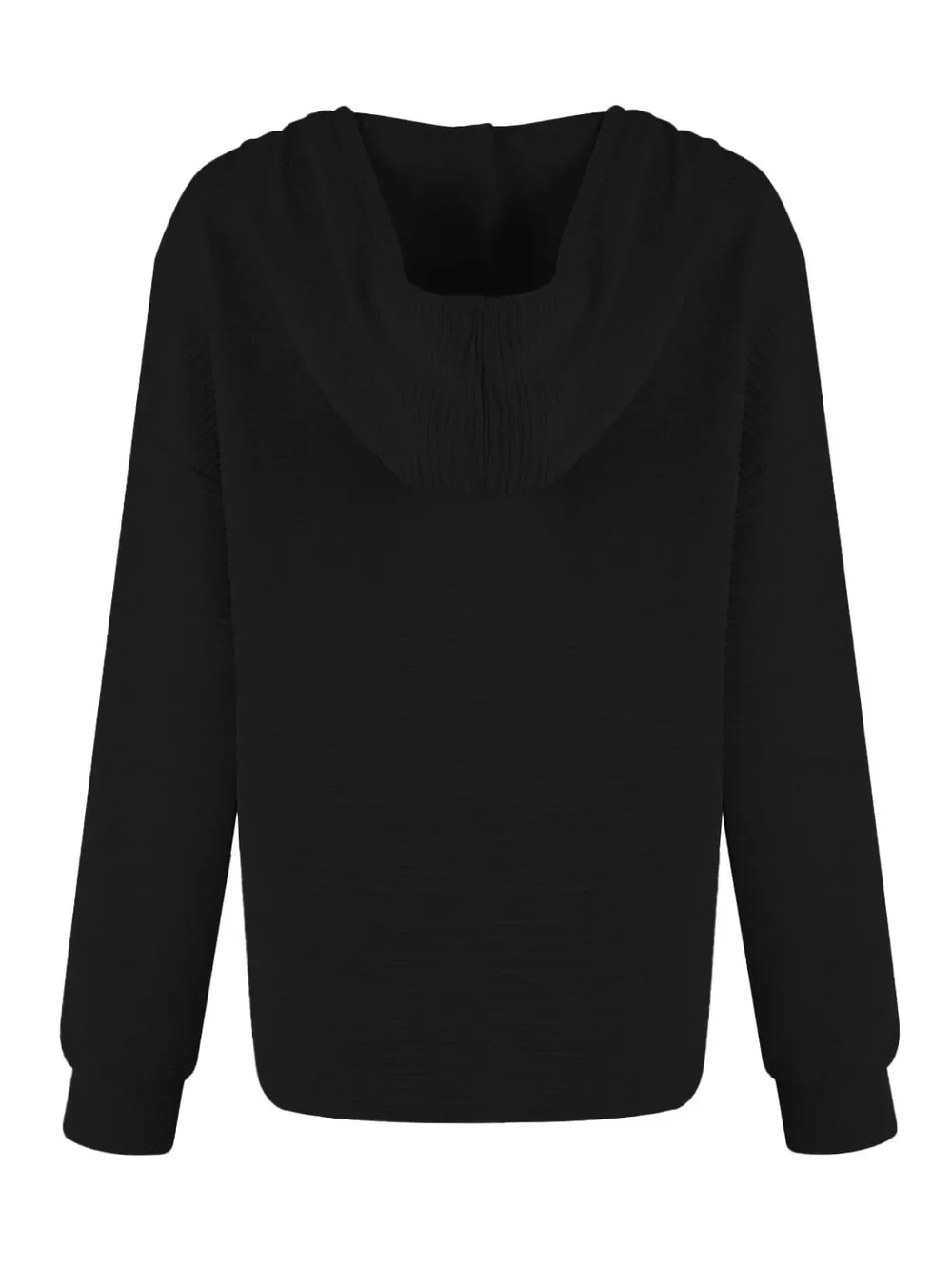 Drawstring Quarter Button Long Sleeve Hoodie, image 6