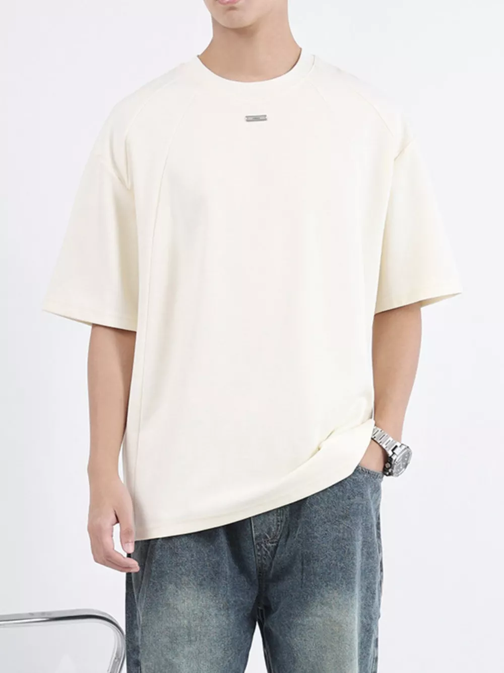Men's Plus Size Round Neck Relaxed-Fit T-Shirt, image 7