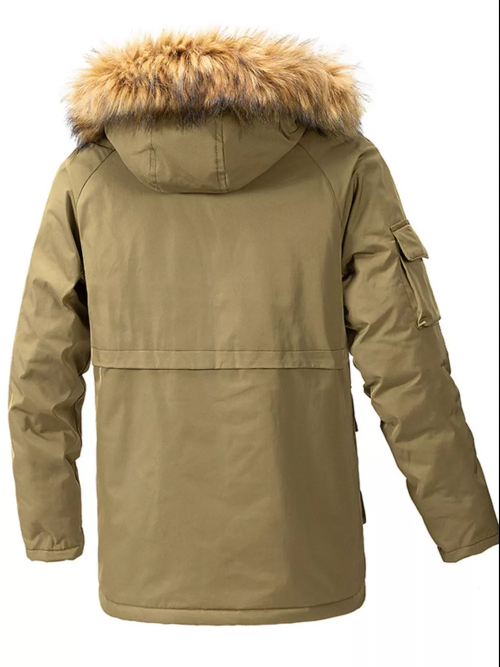 Men's Plus Size Fur Hooded Winter Parka Coat, image 9