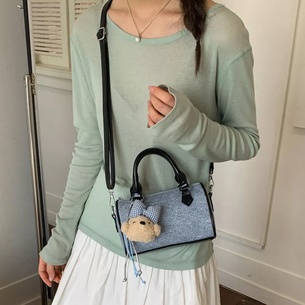 Denim Barrel Crossbody Bag, image 3