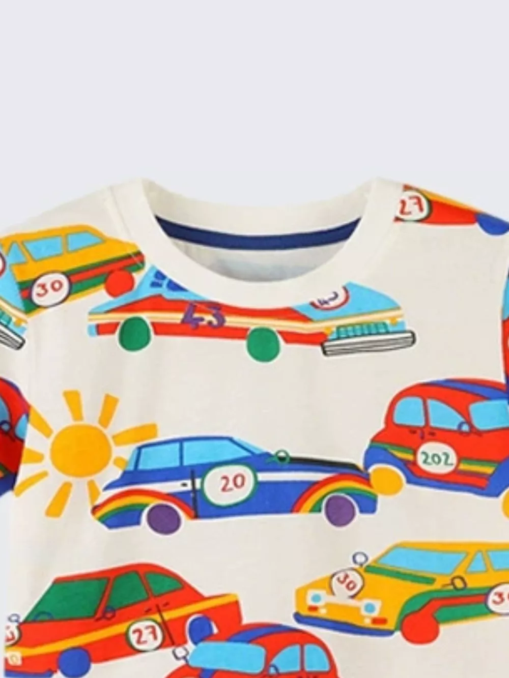 Children's Racing Car Print Crew Neck T-Shirt, image 3