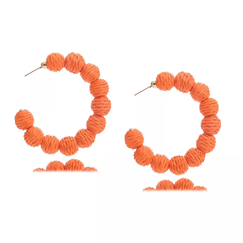Raffia Grass C-Hoop Earrings, image 10
