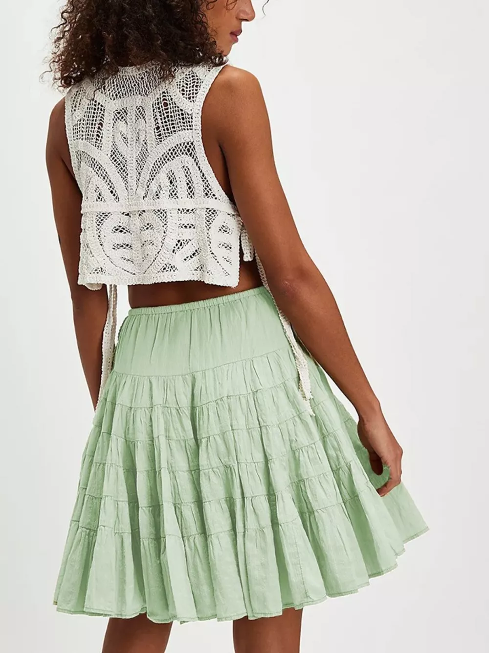 Tiered Drawstring Mini Skirt, image 7