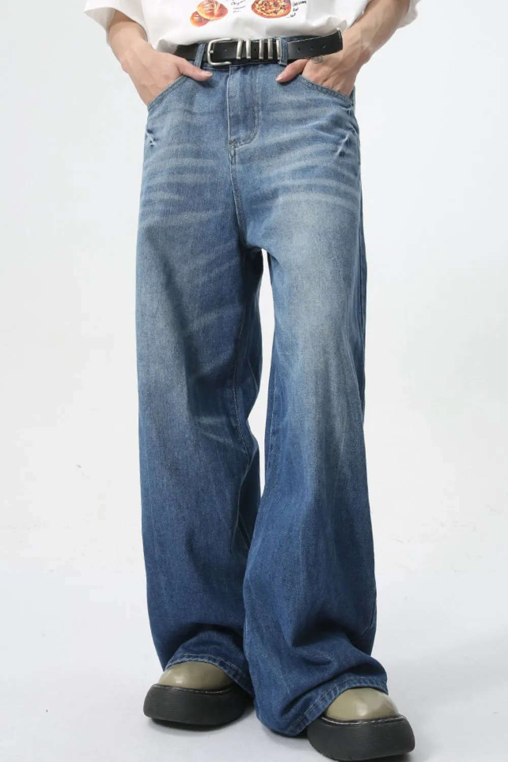 Wide Leg Men's Jeans with Pockets, image 6