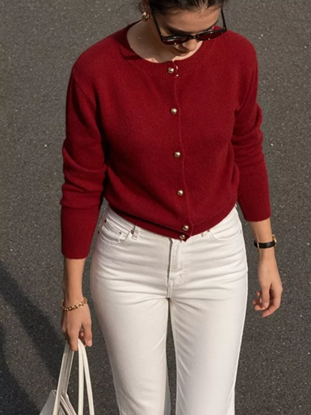Classic Button-Down Knit Cardigan, image 19