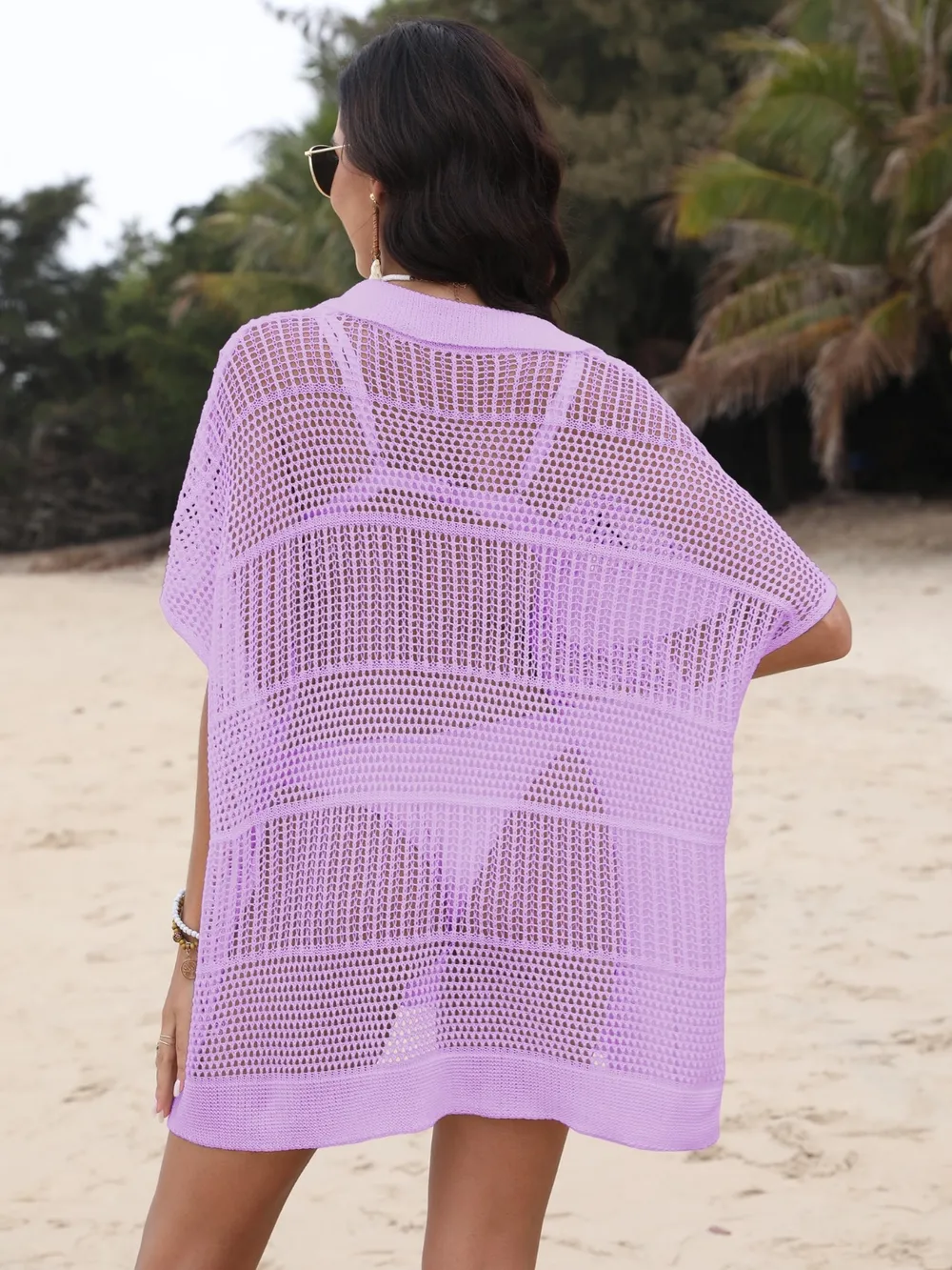 Hollow Out Collared Neck Cover-Up, image 24