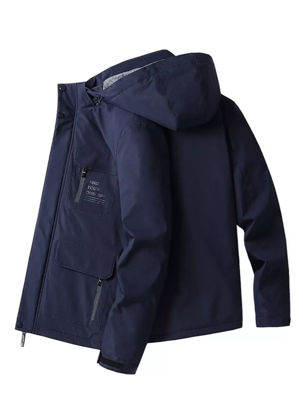 Men's Plus Size Warm Fleece Lined Hooded Winter Coat, image 4