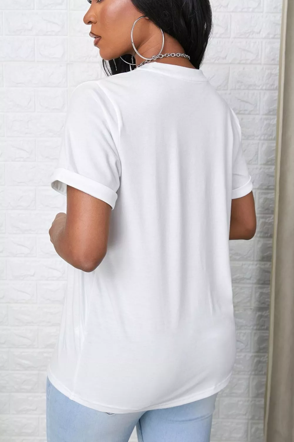 Round Neck Rolled Sleeve T-Shirt, image 11