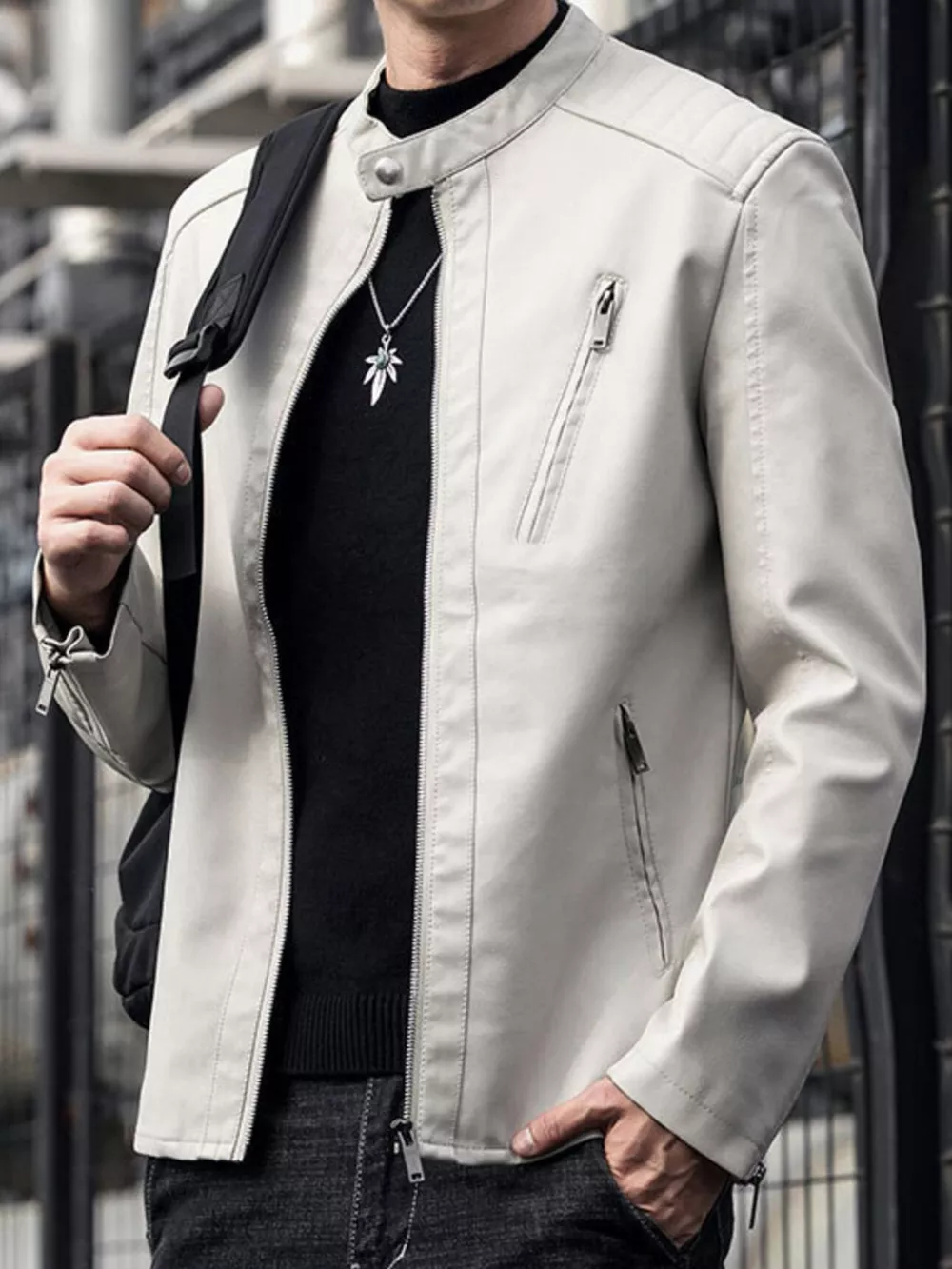 Men's Plus Size Zip Up Long Sleeve Jacket, image 7