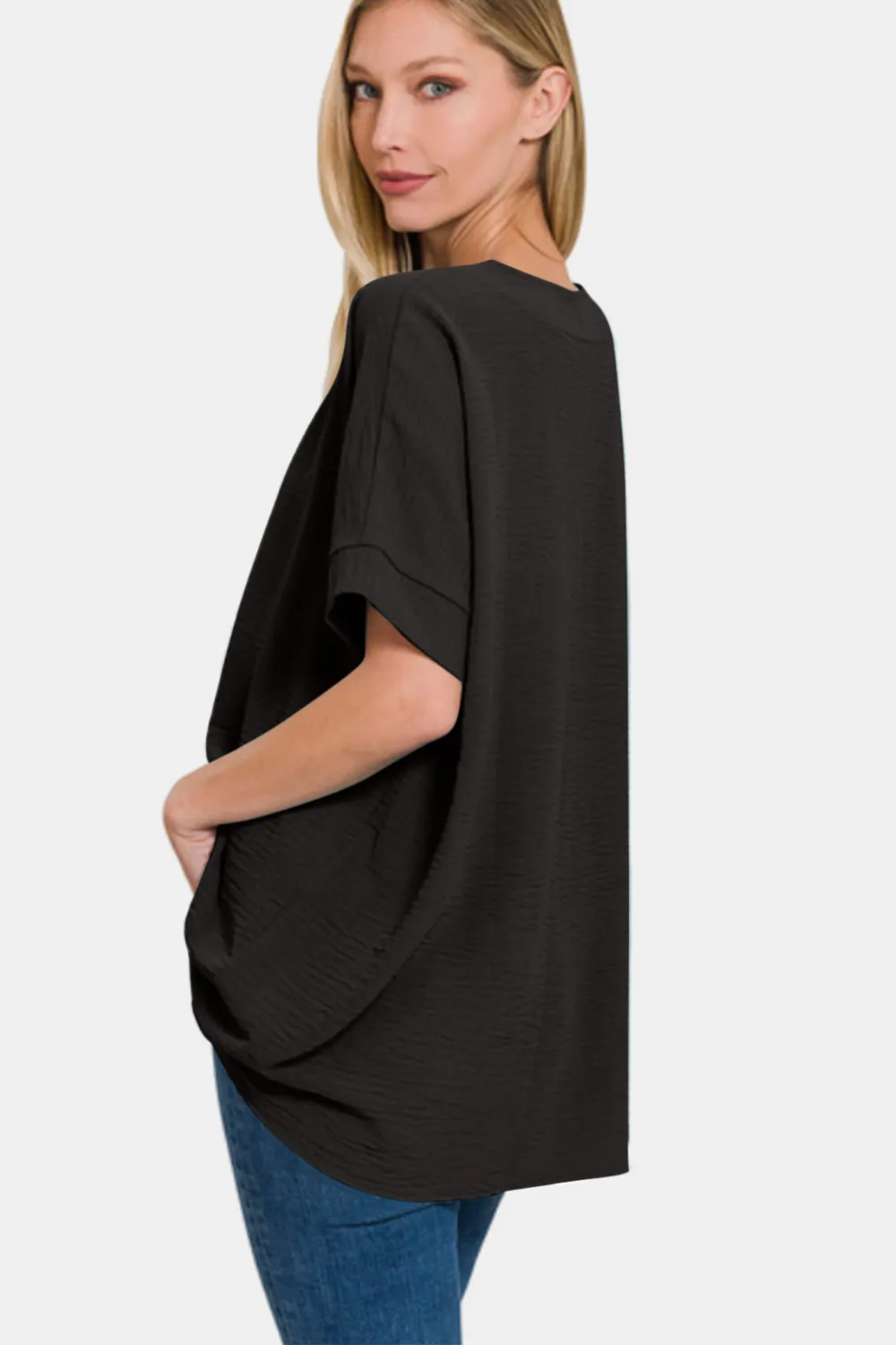 Full Size V-Neck Short Sleeve Top, image 4