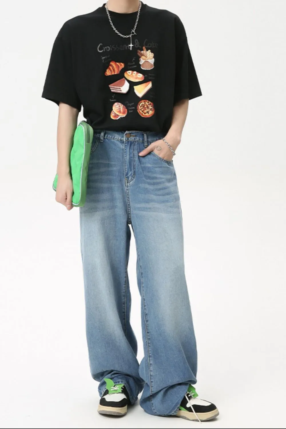 Men's Washed Straight Jeans, image 5