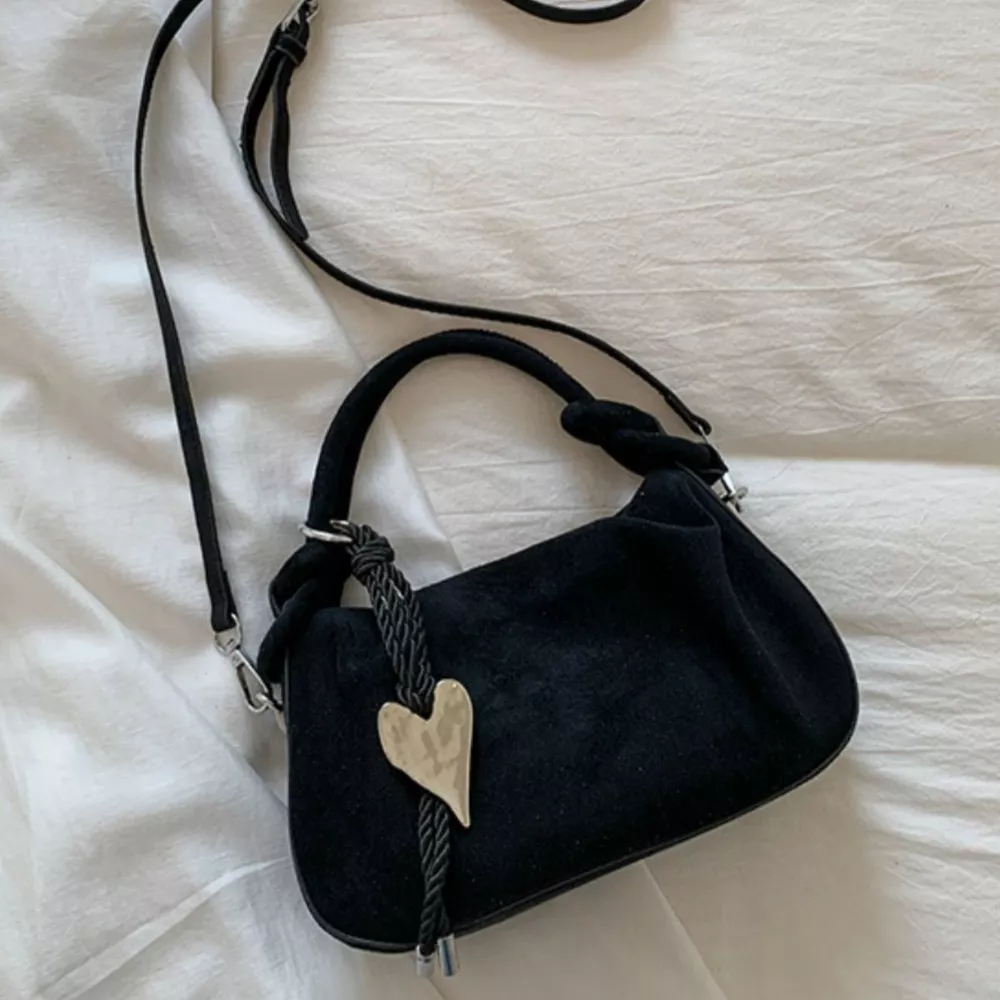Suede Mini Crossbody Bag with Adjustable Strap, image 2