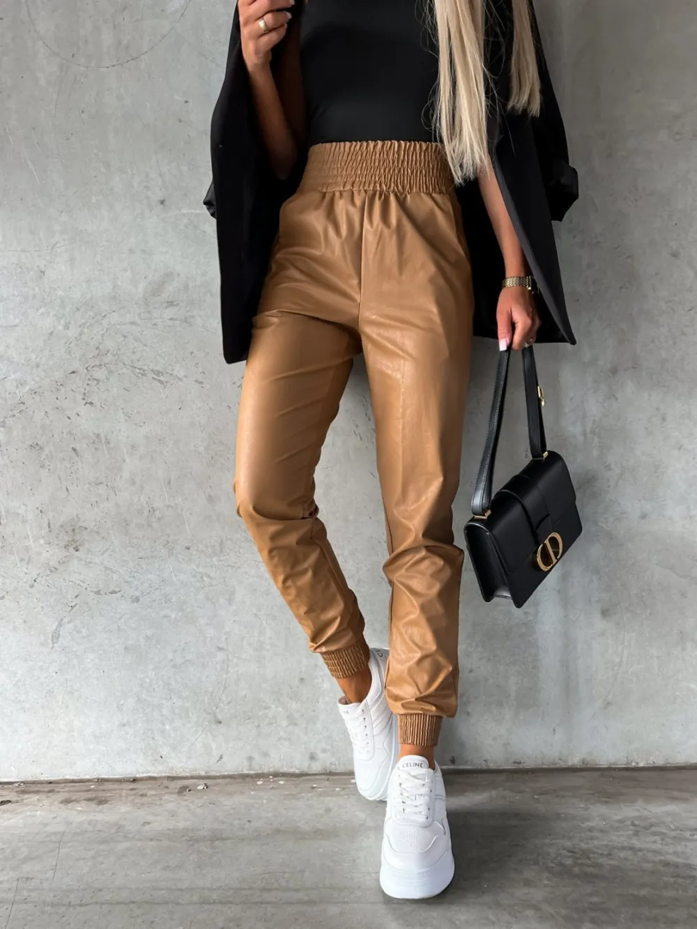 Smocked High Waist Pants with Pockets, image 5