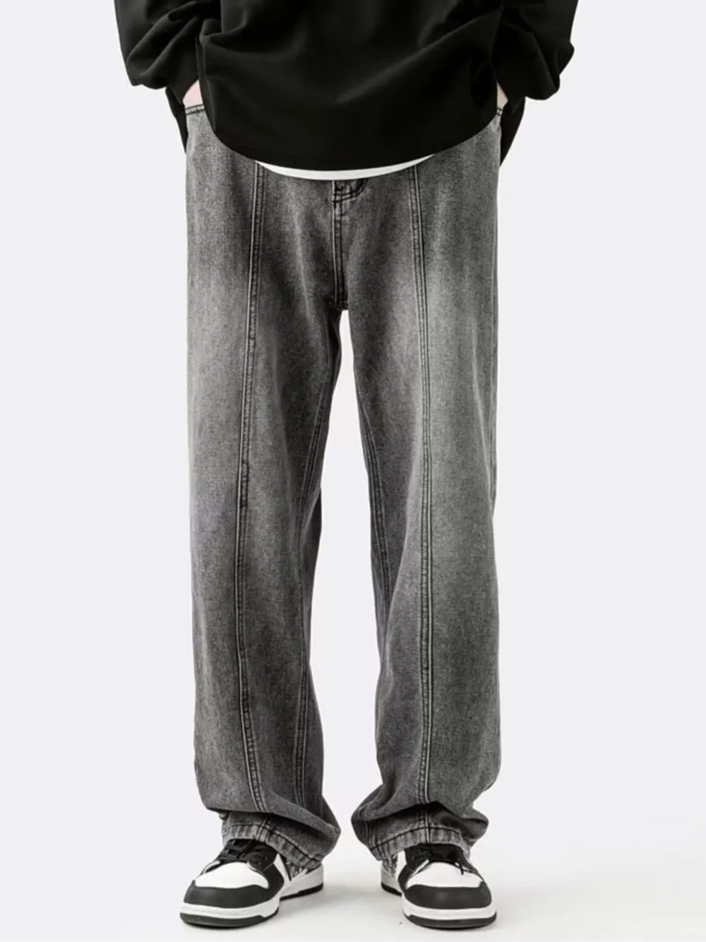 Men's Plus Size Wide Leg Relaxed Fit Jeans, image 8