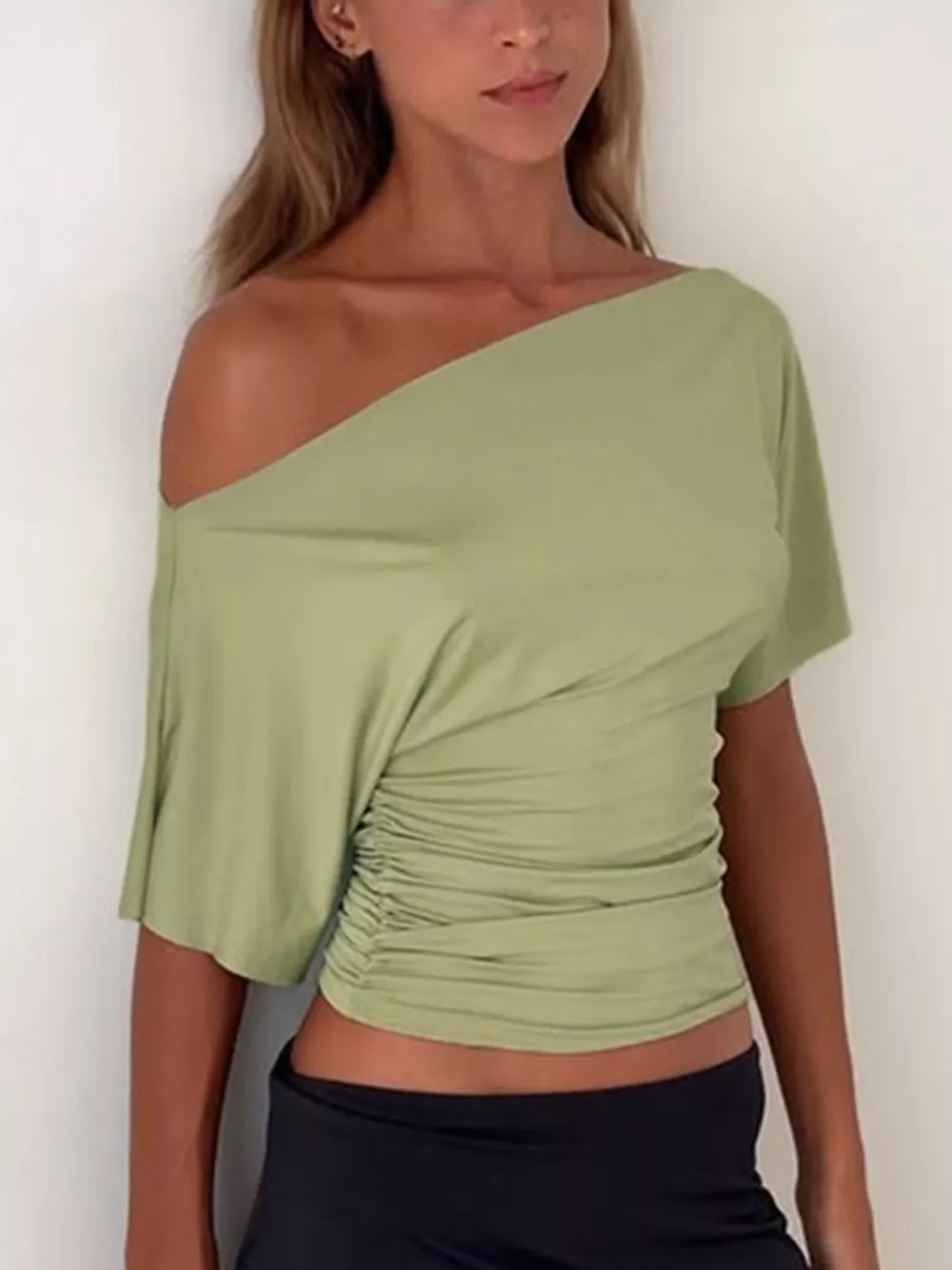 One Shoulder Short Sleeve T-Shirt, image 8