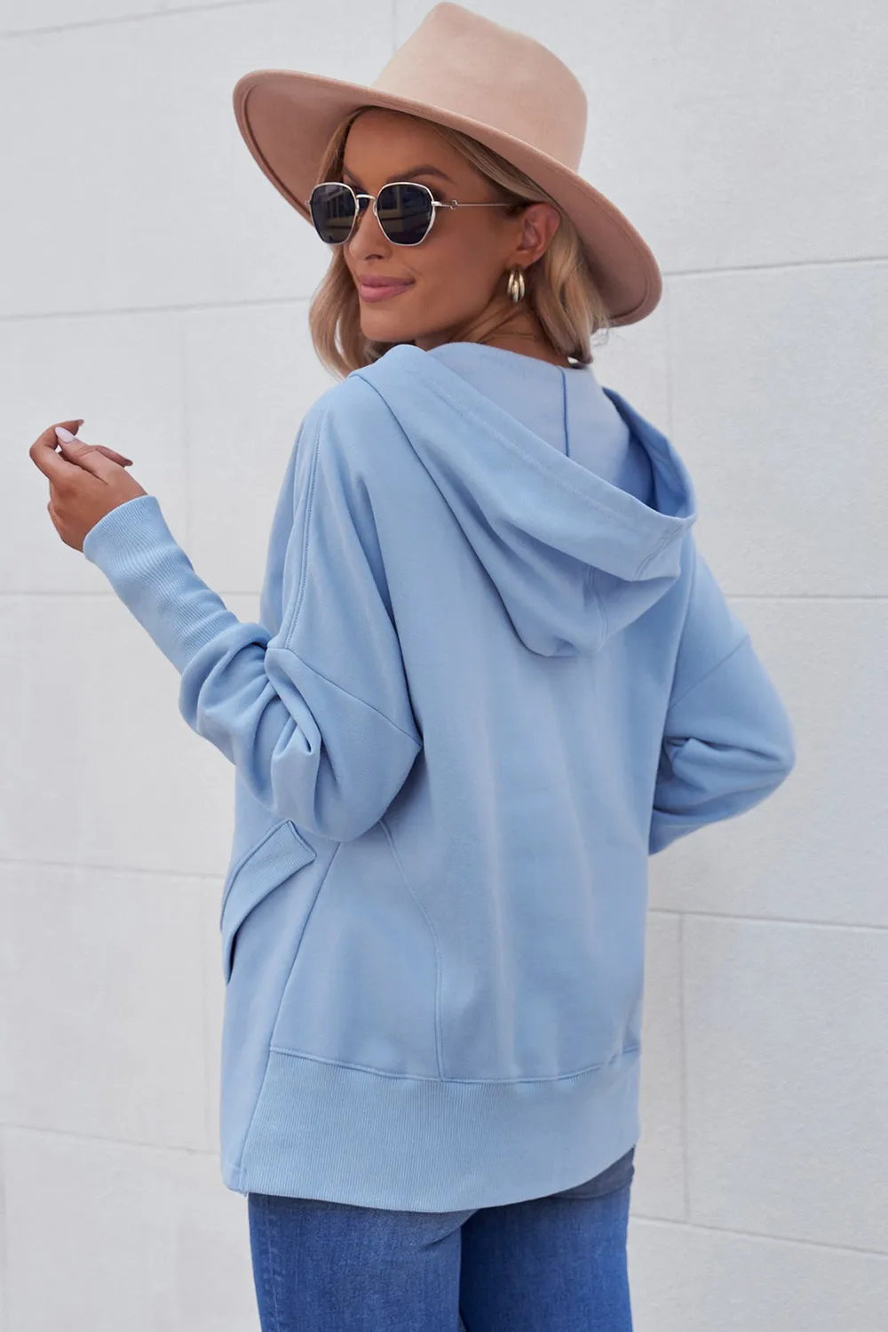 Quarter-Snap Dropped Shoulder Hoodie, image 21