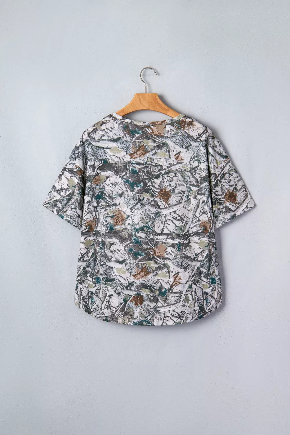 Abstract Woodland Print Tunic Henley T Shirt, image 6