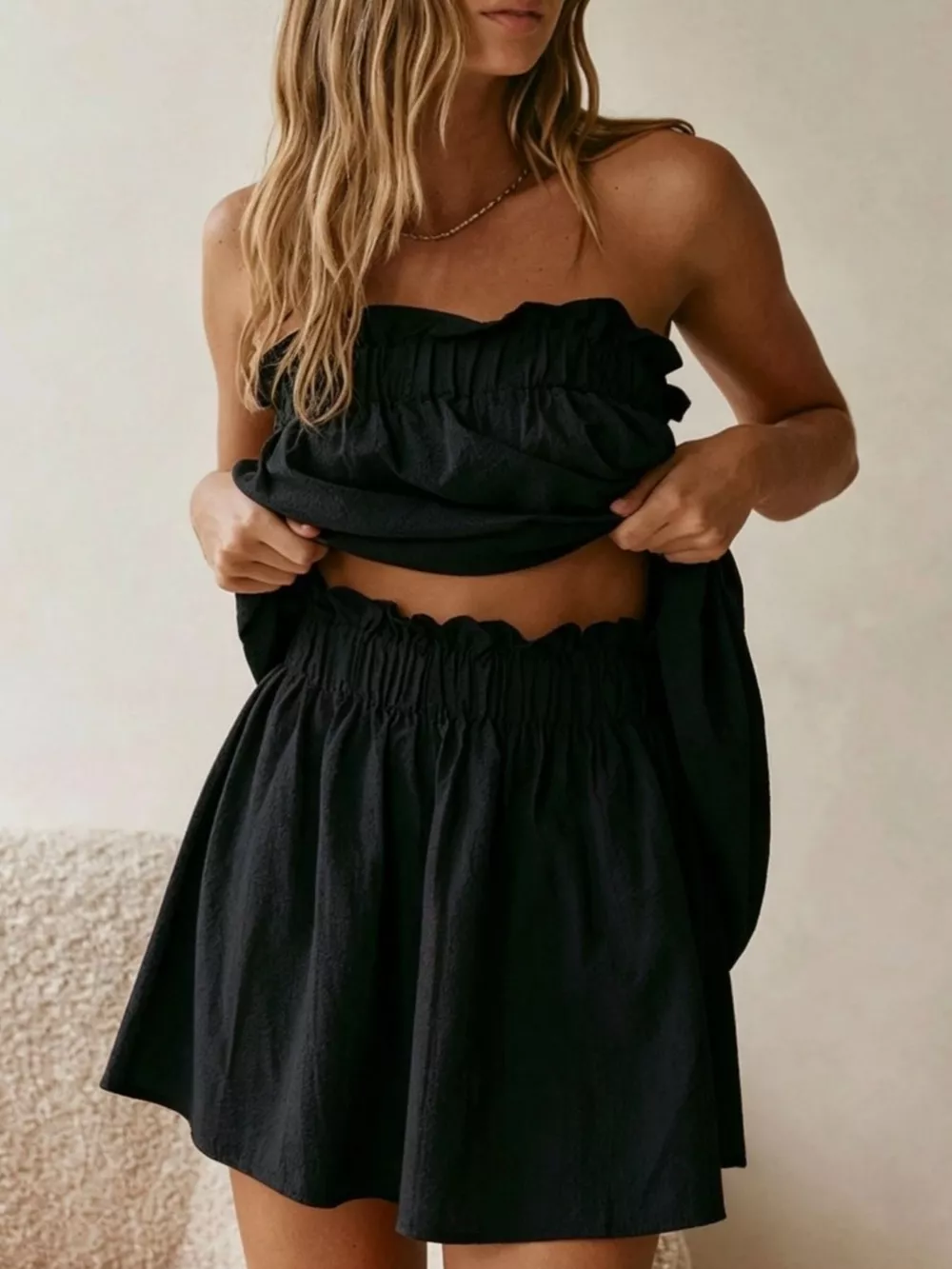 Full Size Strapless Top and High-Waisted Skirt Set Plus Size, image 6