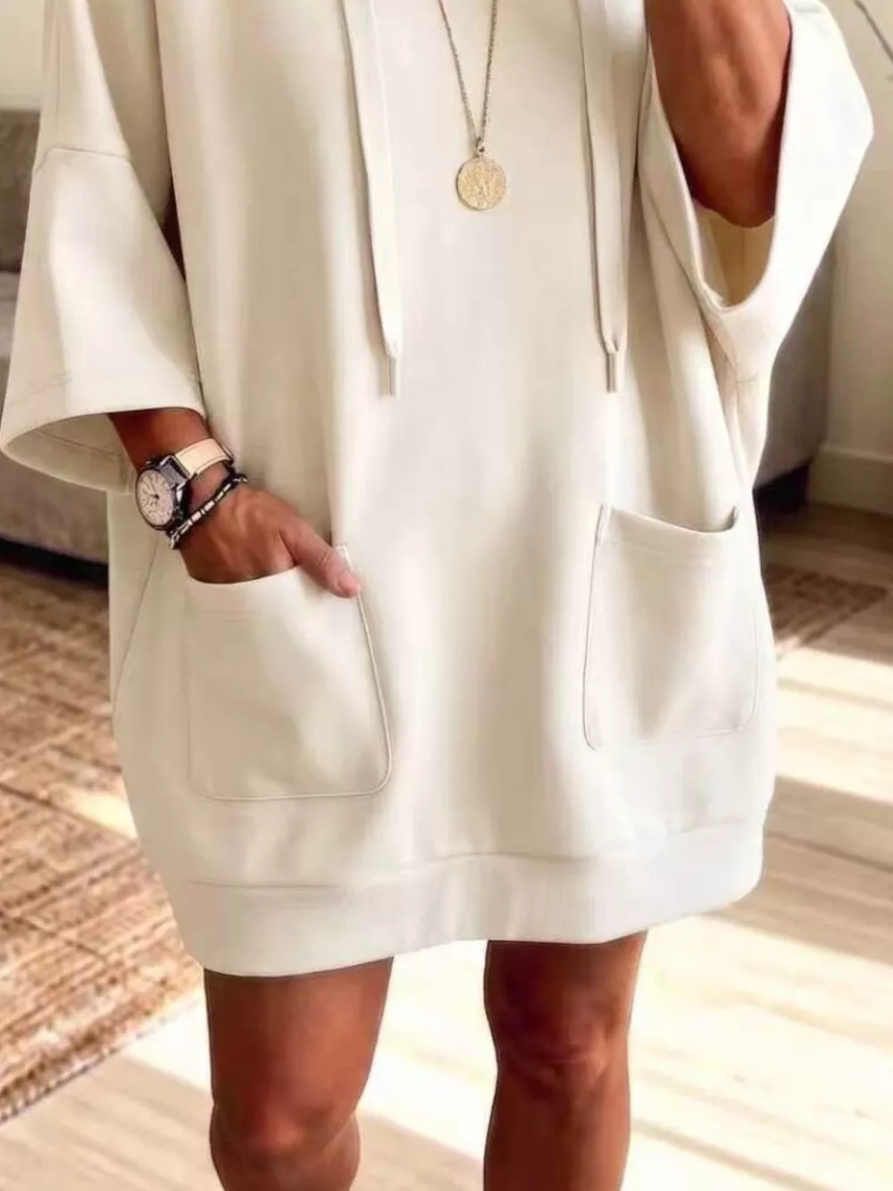 Full Size Drawstring Oversized Front Pockets Oversized Hoodie Plus Size, image 2