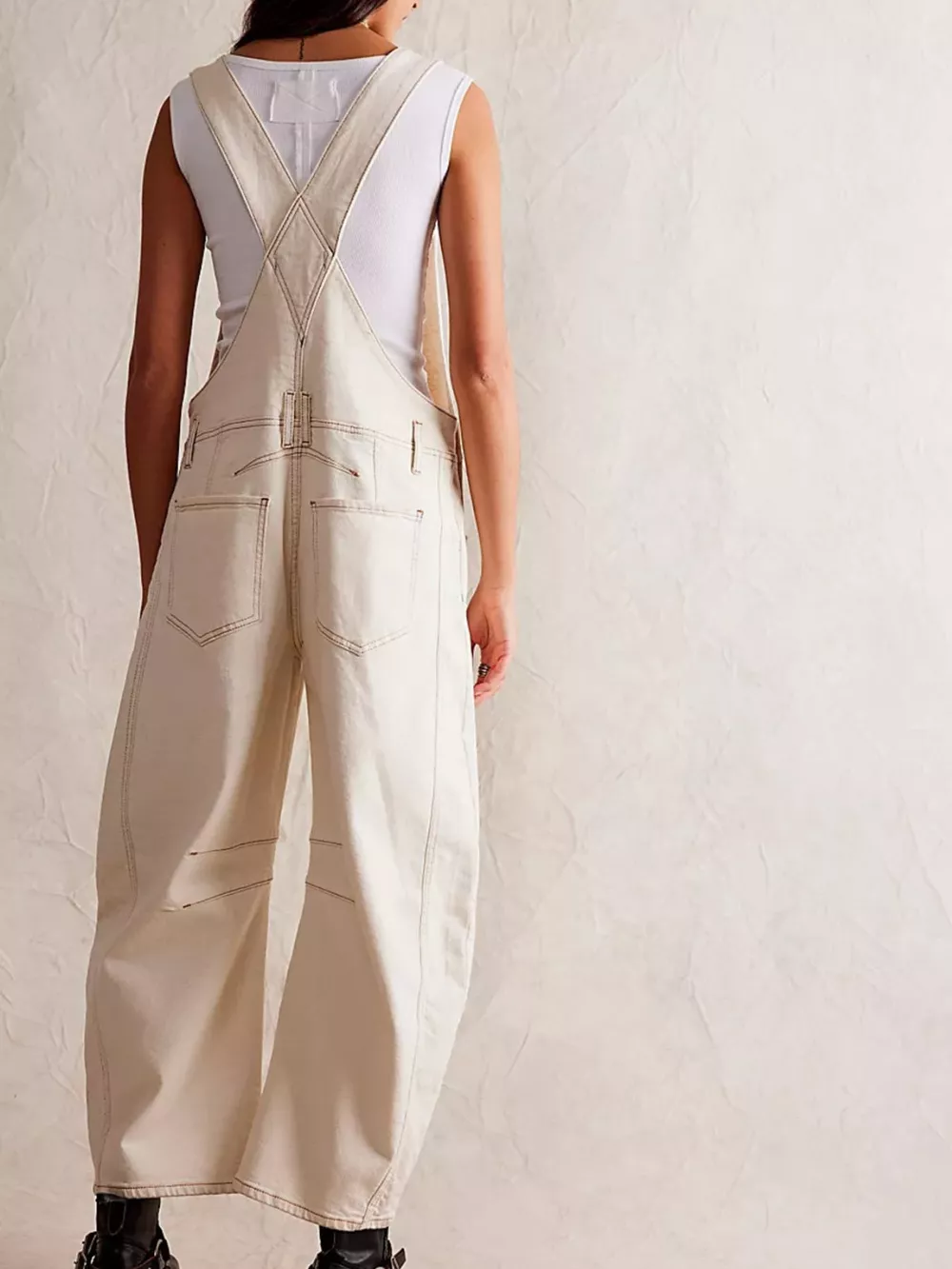 Wide Strap Wide Leg Denim Overalls, image 15