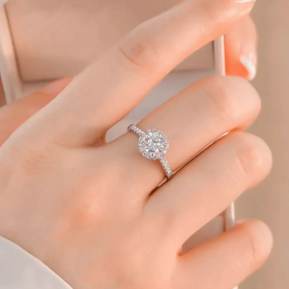 2 Carat Moissanite 925 Sterling Silver Ring, image 2