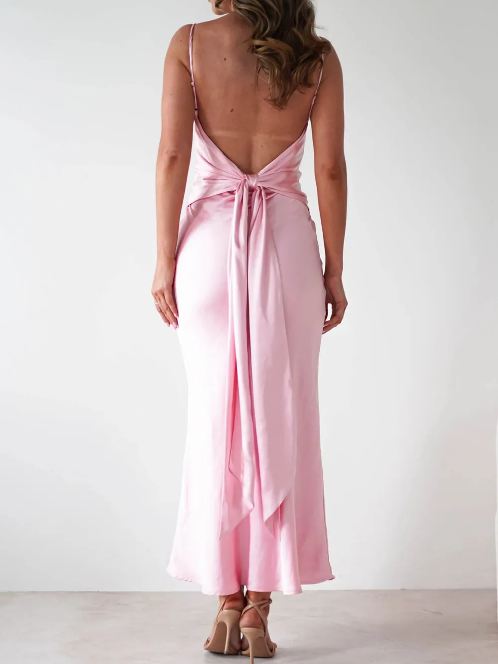 Satin Backless Cami Dress, image 13