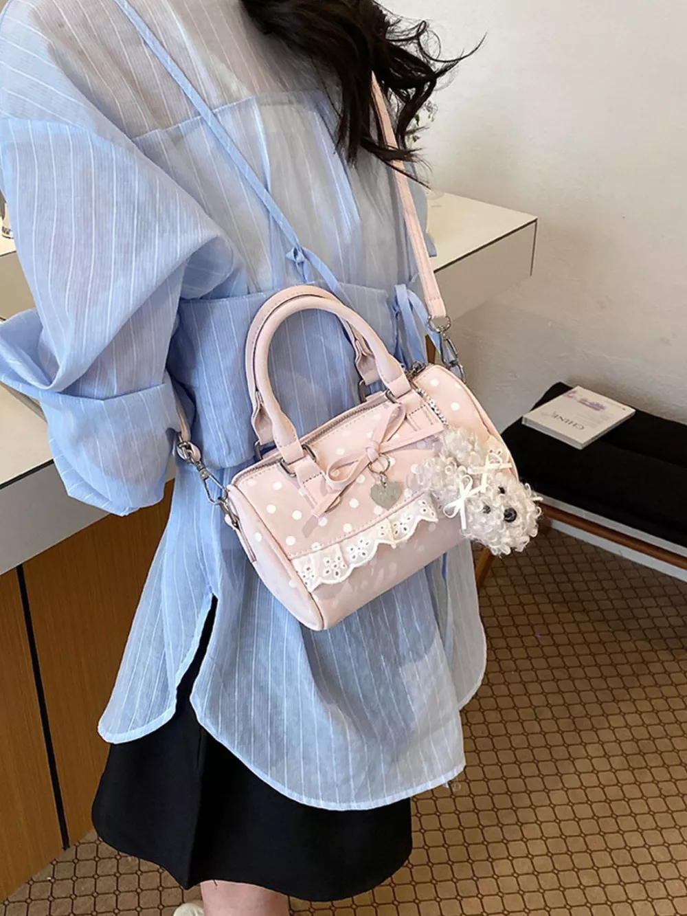 Polka Dot Bow Crossbody Bag, image 2