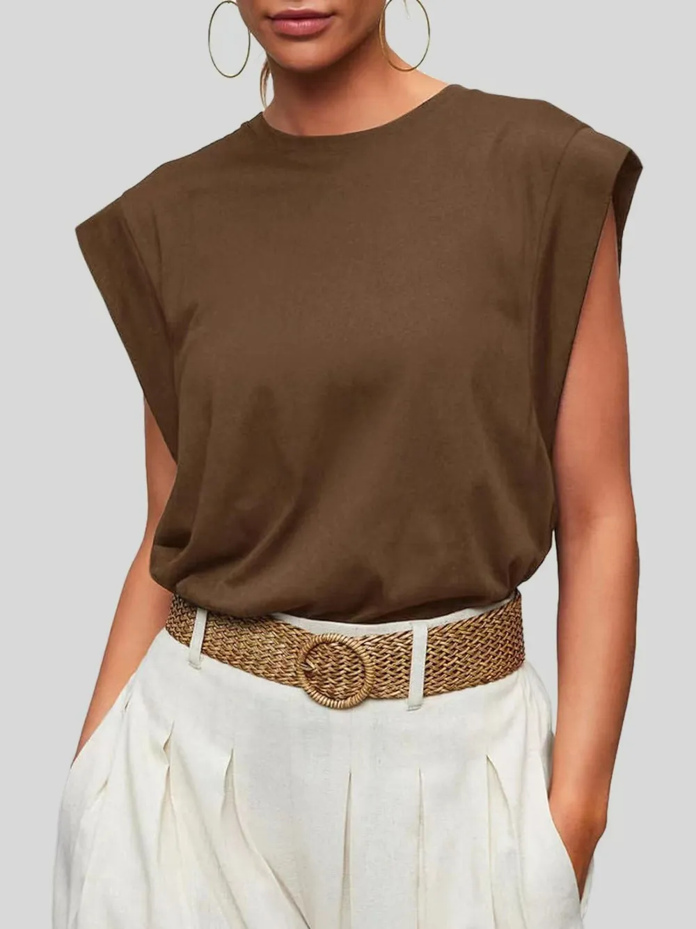 Round Neck Cap Sleeve T-Shirt, image 26