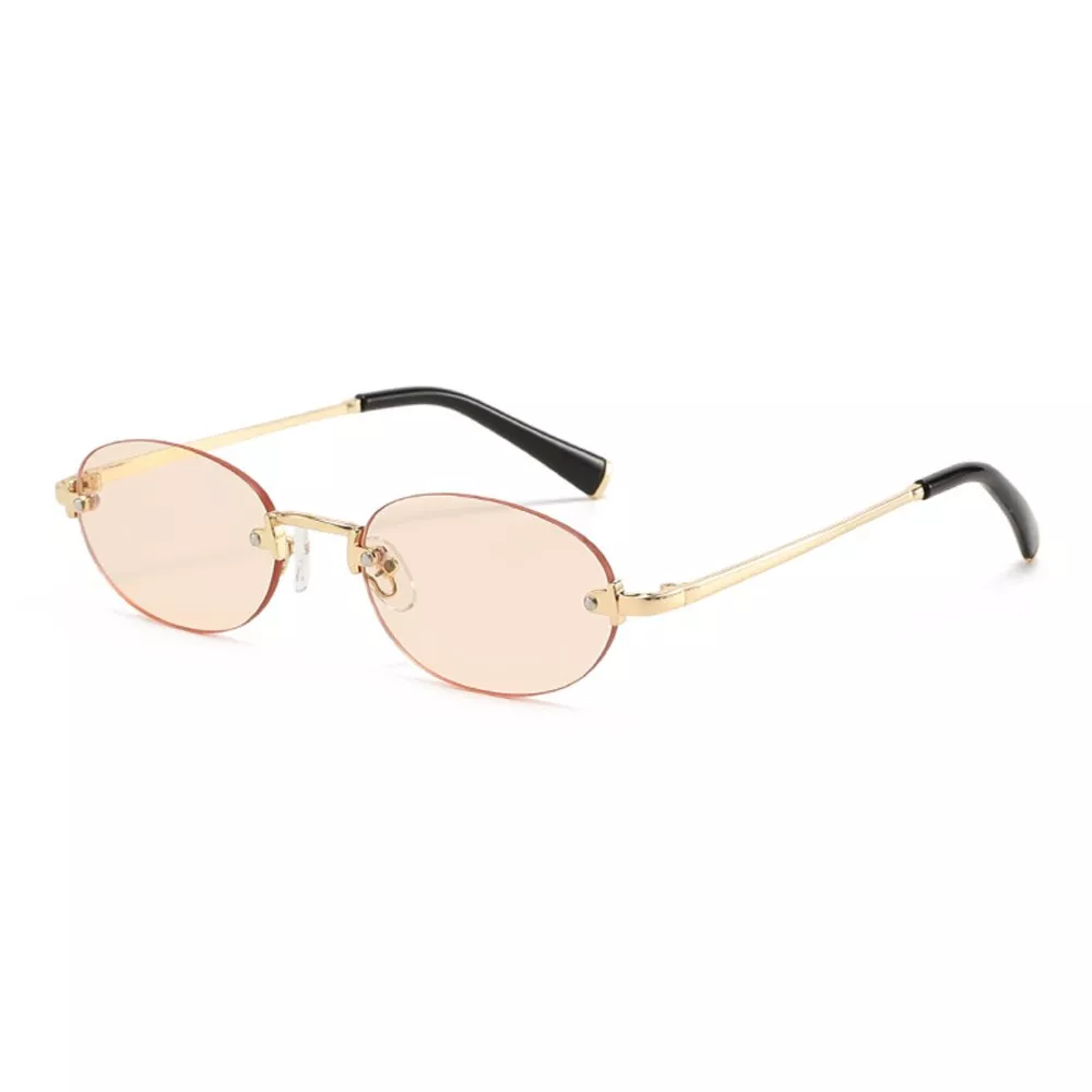 Vintage Oval Rimless Sunglasses, image 6