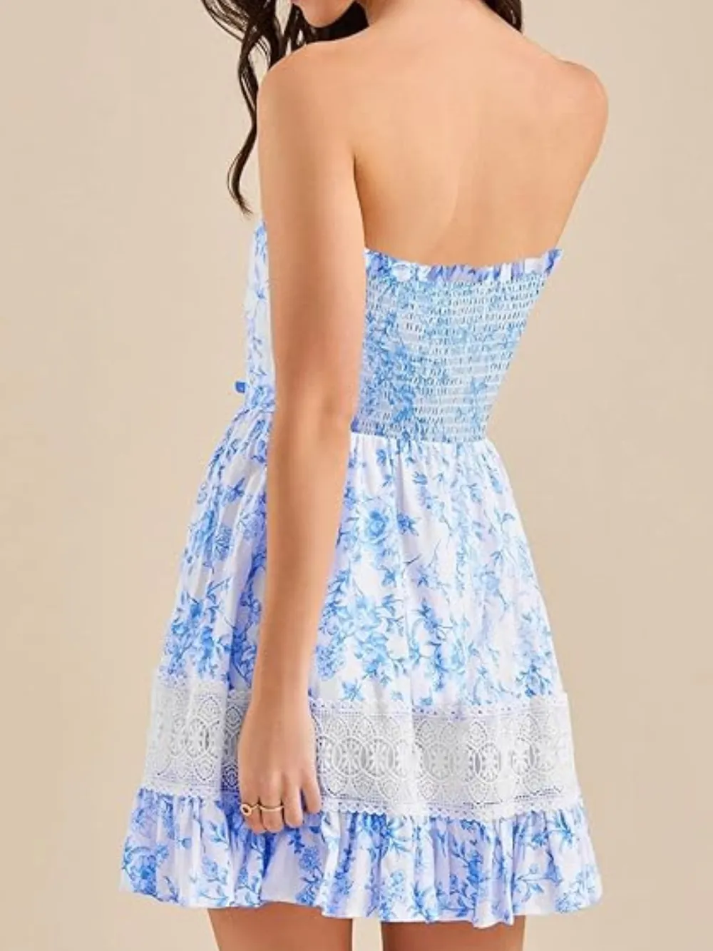 Ruffled Hem Printed Tube Dress, image 6