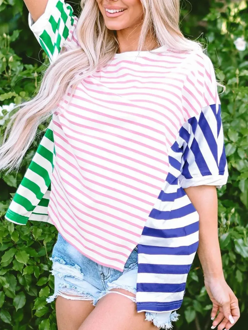Colorful Striped Oversized T-Shirt, image 14