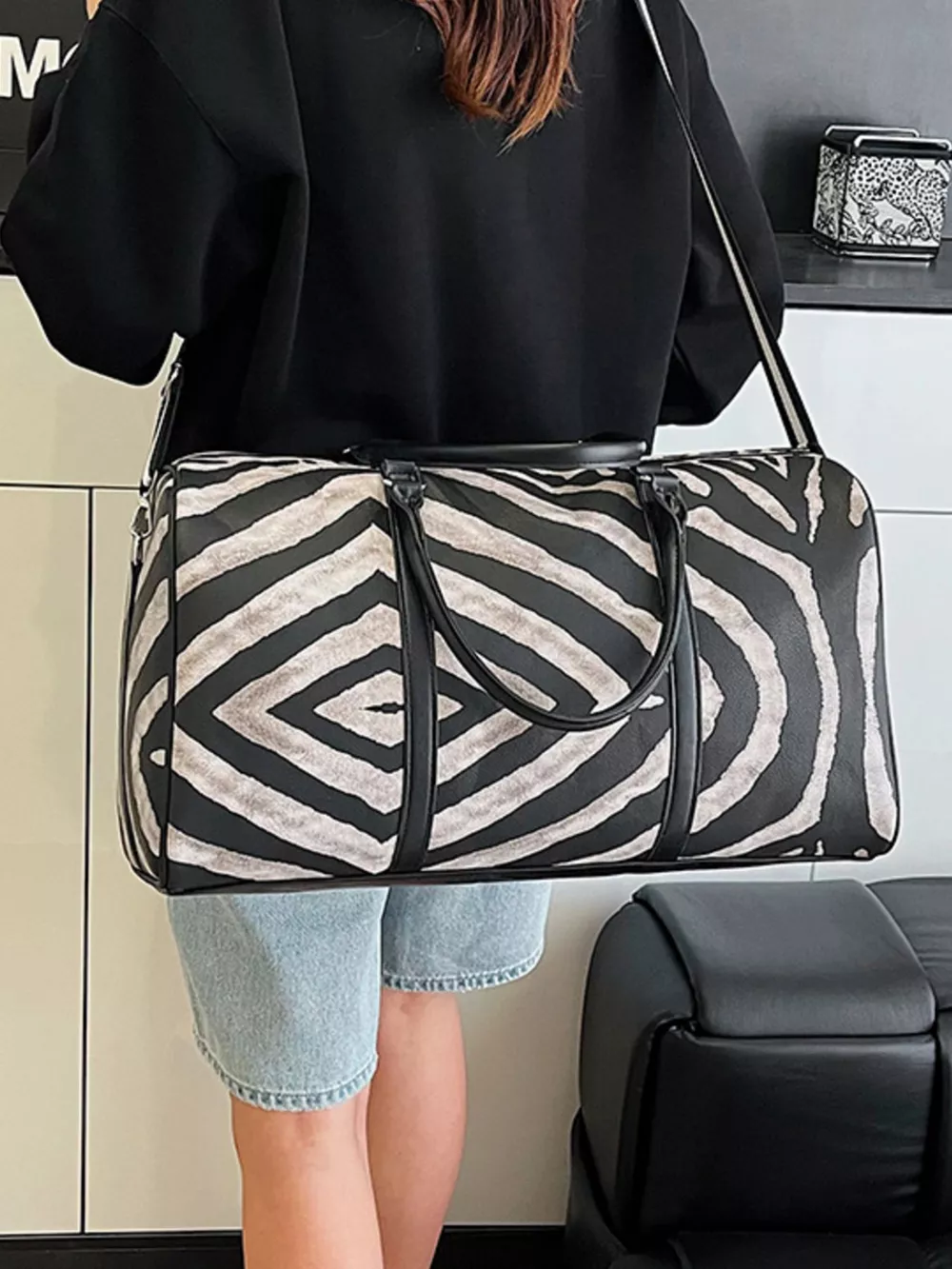 Zebra Print Duffle Bag, image 10