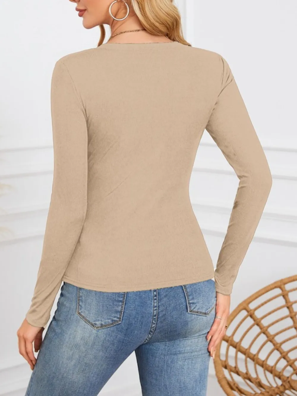 Notched Long Sleeve T-Shirt, image 18