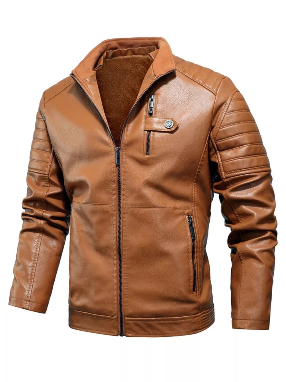 Men's Plus Size Zip Up Fleece Lined Jacket, image 5