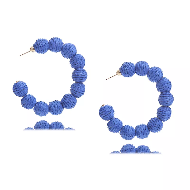 Raffia Grass C-Hoop Earrings, image 9