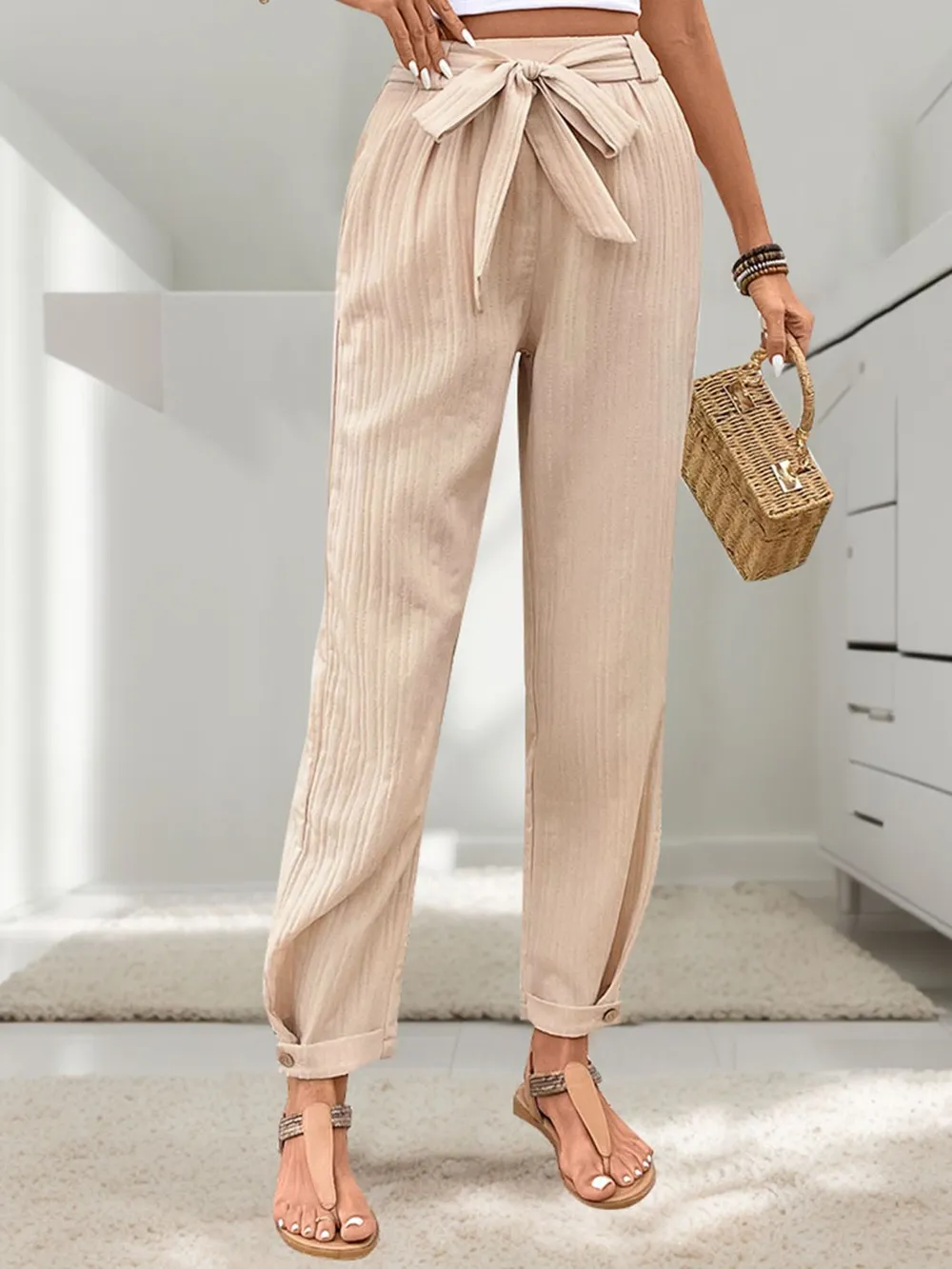 Tied High Waist Pants, image 5
