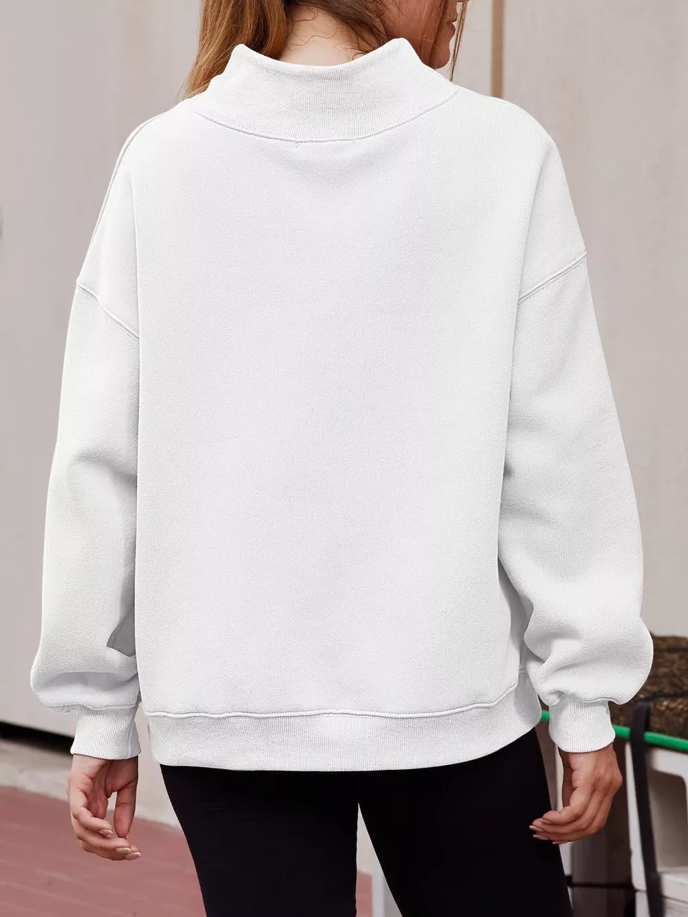 Mock Neck Dropped Shoulder Sweatshirt, image 20